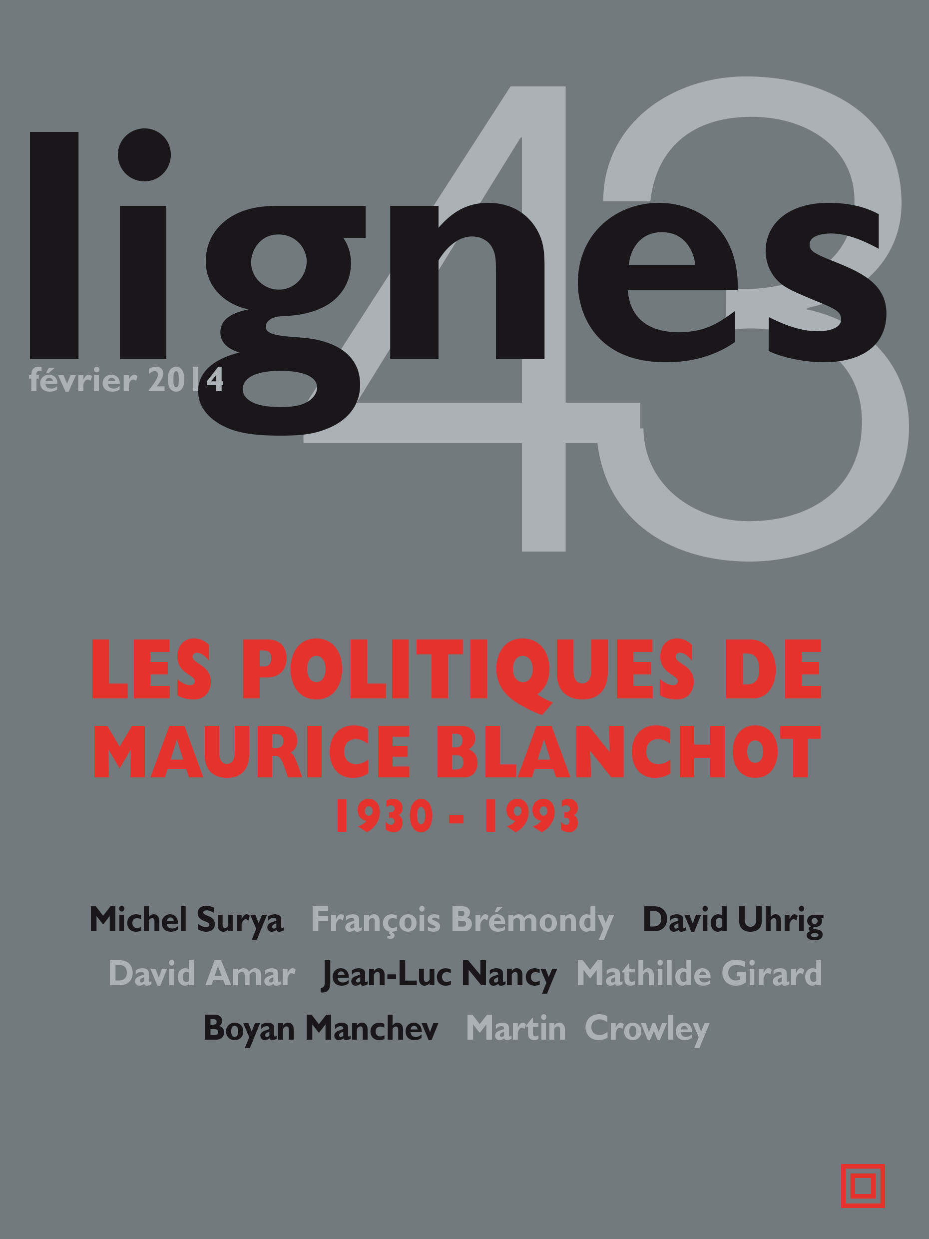 couverture de LES POLITIQUES DE MAURICE BLANCHOT